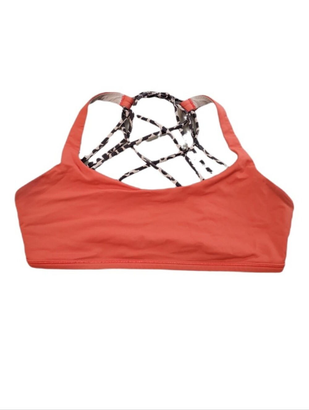 Lululemon Free To Be Wild Strappy Orange Animal Print Sports Bra 10